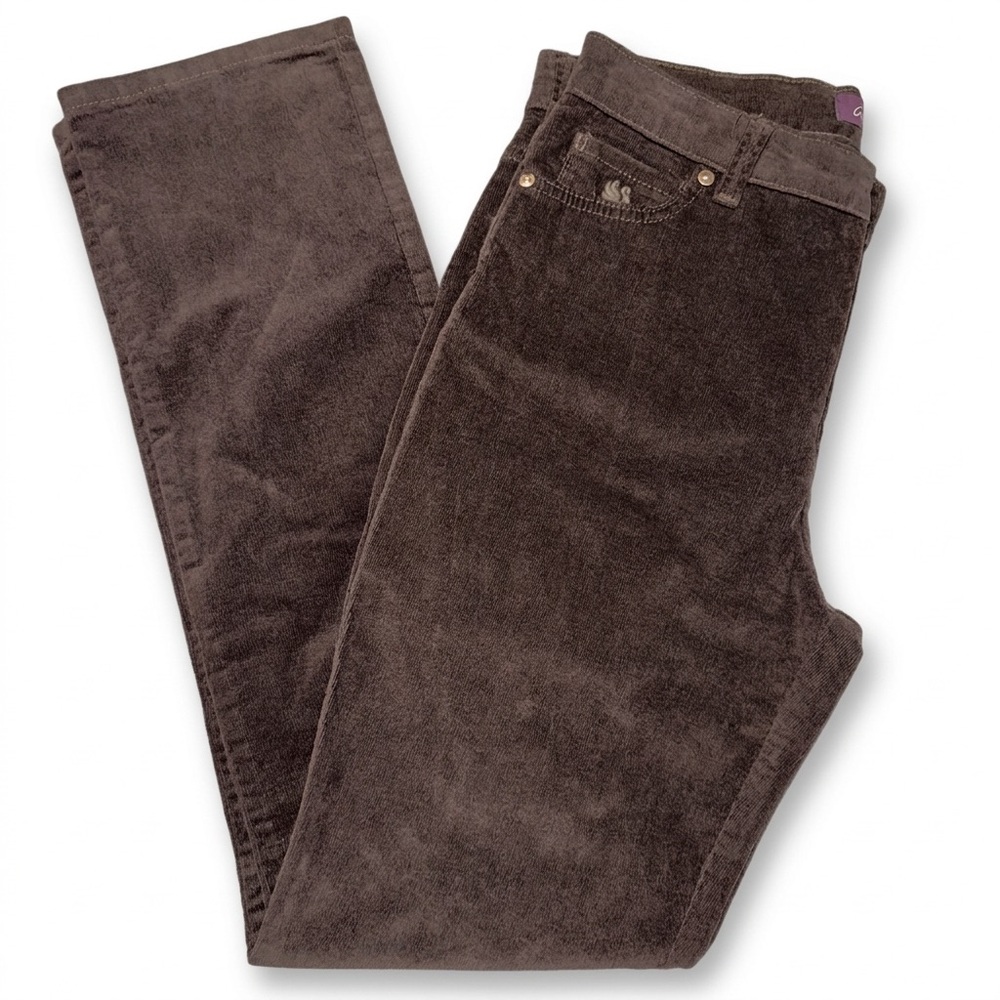 Gloria Vanderbilt Brown Corduroy Pants Womens 6 Average Straight Leg Stretch